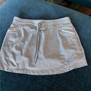 Gray Mini Skirt with Zipper Pockets